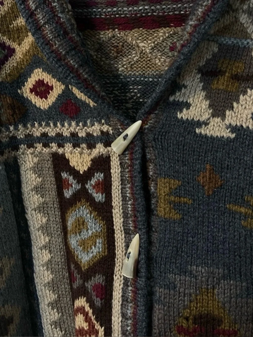 Vintage Knit Cardigan Sweater - Multicolor
